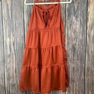 Woman’s Hommage From Los Angeles Earthy Orange Colored Sleeveless Dress- Sz Lg